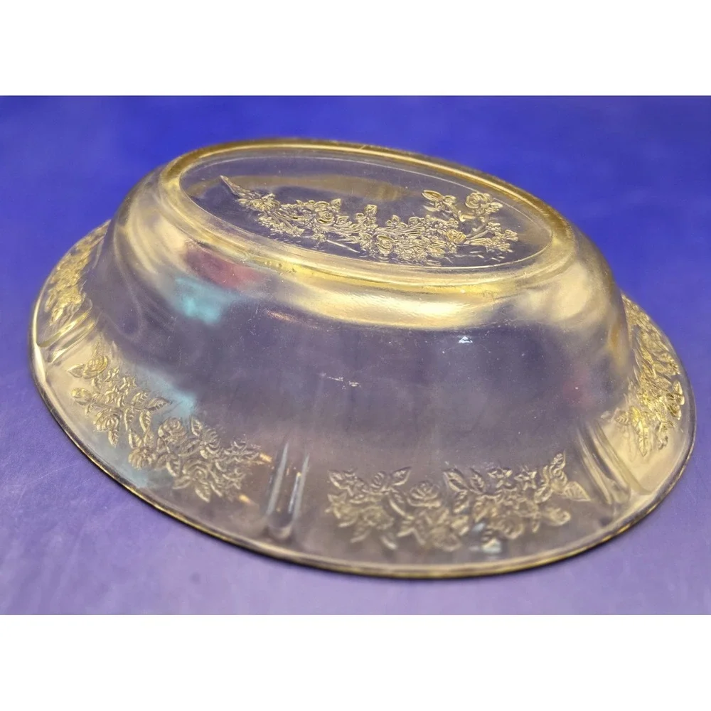 Oval Vegetable Bowl‎ Vintage Federal Sharon Amber Depression Glass